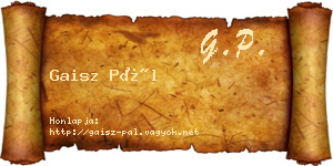 Gaisz Pál névjegykártya